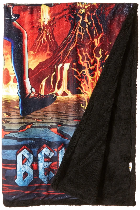 Liquid Blue Men's Standard ACDC Hells Bells Rock Eruption WarmFleece Throw Blanket, Multi, 50" X 60", Multicolor, 50" x 60" - Image 1