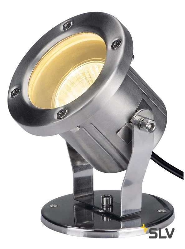 SLV Surface-Mounted Wall and Ceiling Light Nautilus/Illumination for Walls, Paths, entrances, LED Outdoor spot, Garden lamp, Ceiling spot / GU10 IP55 25W Stainless Steel - Image 1