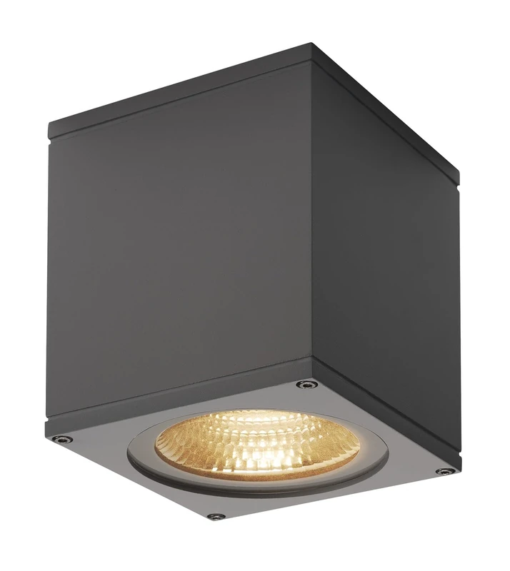 SLV Surface-Mounted Ceiling Light Big Theo Ceiling/Illumination for Walls, Paths, entrances, Garden lamp, Ceiling spot / IP44 3000K 21W 2000lm Anthracite 24 Degrees