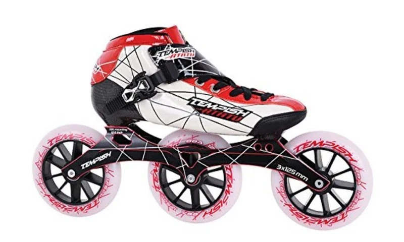 Professional Red Speed Racing Mens Size Inline Roller Skates, Red, 48 EU - Image 1