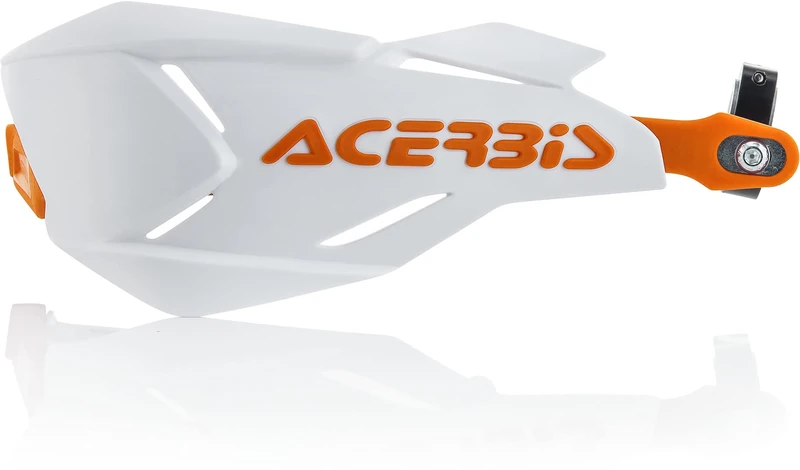 Acerbis 22397.229 Moto Hand Guards, White/Orange, Size Unifit