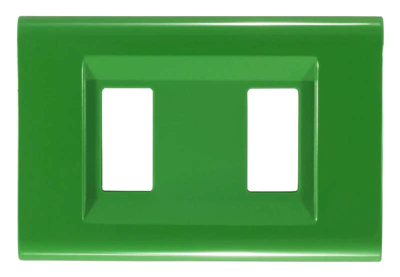 Feb 2582/V Plate Click to 2 modules, Green - Image 1
