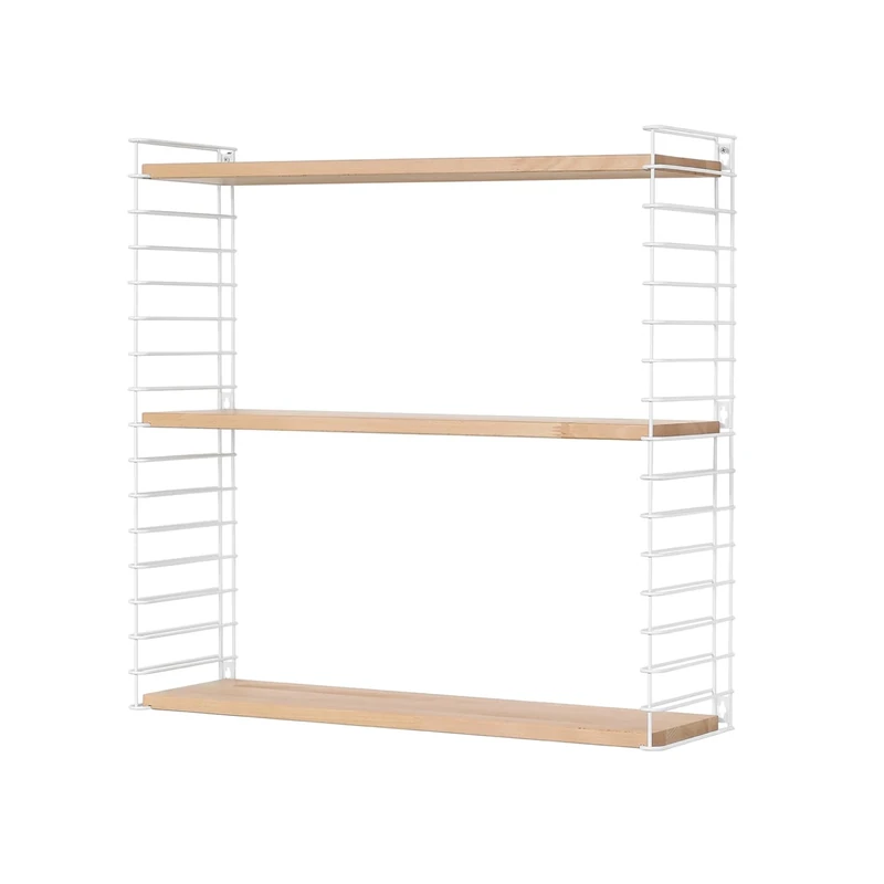 Metaltex Libro 3-Tier Wooden Shelf - Multipurpose Shelf for Home Including Bedroom, Office and Garage - White, 70 x 68 x 21 Centimetres