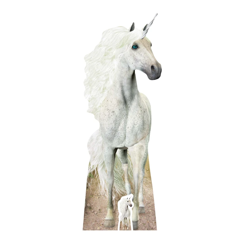 Star Cutouts SC1097 Unicorn Lifesize Cardboard Cutout 185cm with Mini – Fantasy Party Decoration, Kids Event Display & Gift