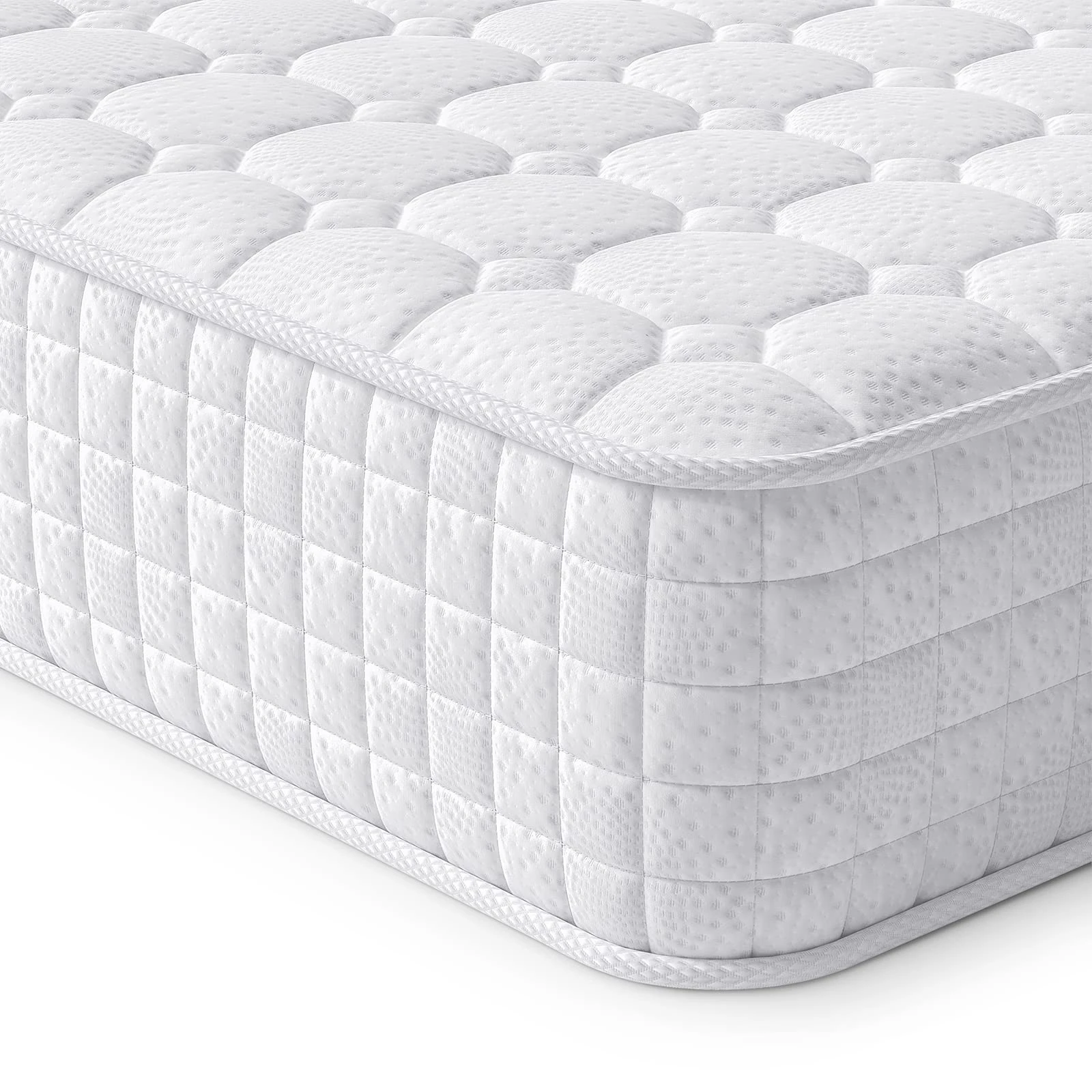 Vesgantti 3FT Single Mattress, 10 Inch Hybrid Mattress with Breathable Memory Foam and Individually Pocket Spring - Medium Firm, White