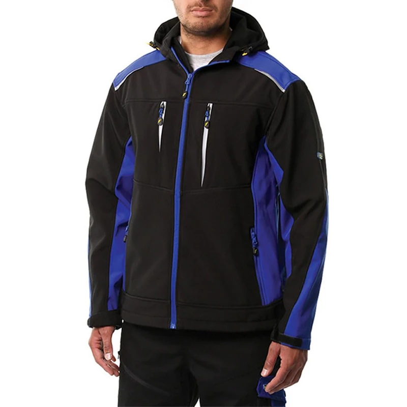 Goodyear Workwear GYJKT012 Waterproof Windproof Thermal Reflective Detail Softshell Work Jacket, Black/Royal Blue, X-Large