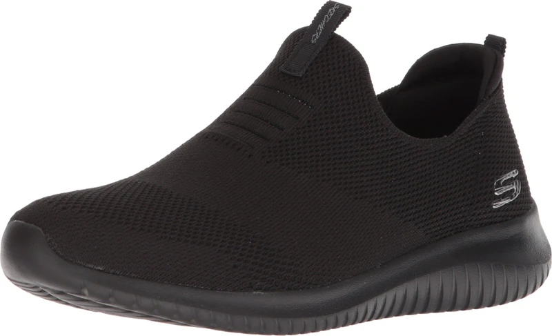 Skechers Women's Ultra Flex - Firstt Take Slip On Trainers, Black, 3 UK