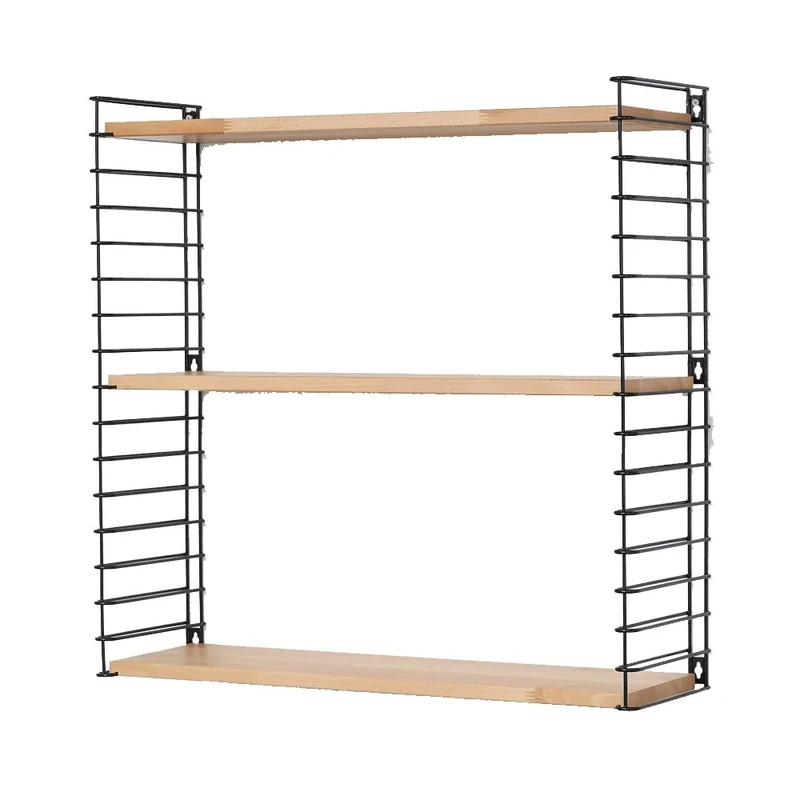 TOMADO Libro Wallmountable and Adjustable Shelf Unit, Wood/Black, 12 x 21 x 68 cm