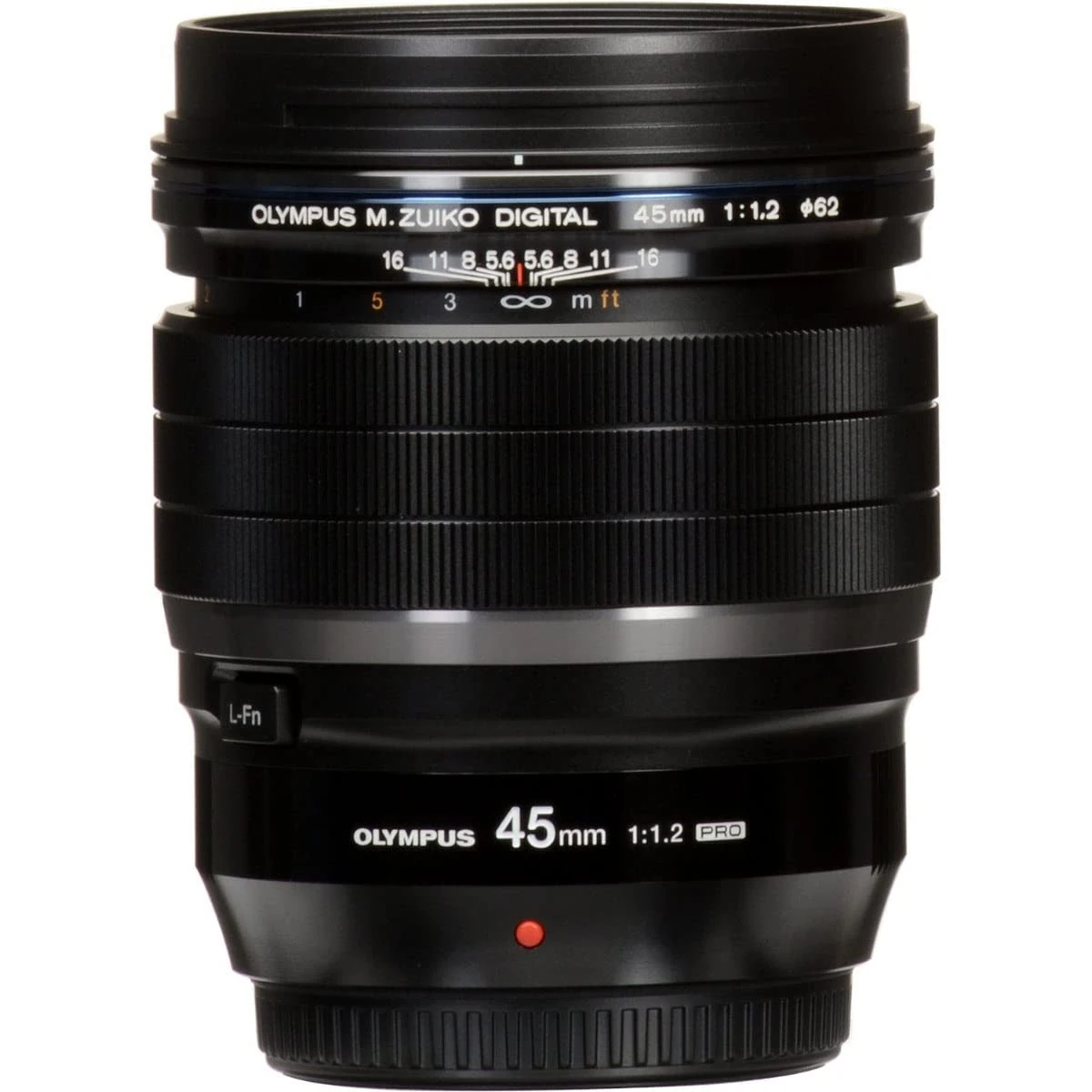 Olympus M.Zuiko Digital ED 45 mm F1.2 PRO Lens, Fast Fixed Focal Length, Suitable for All MFT Cameras (Olympus OM-D & PEN Models, Panasonic G Series), Black