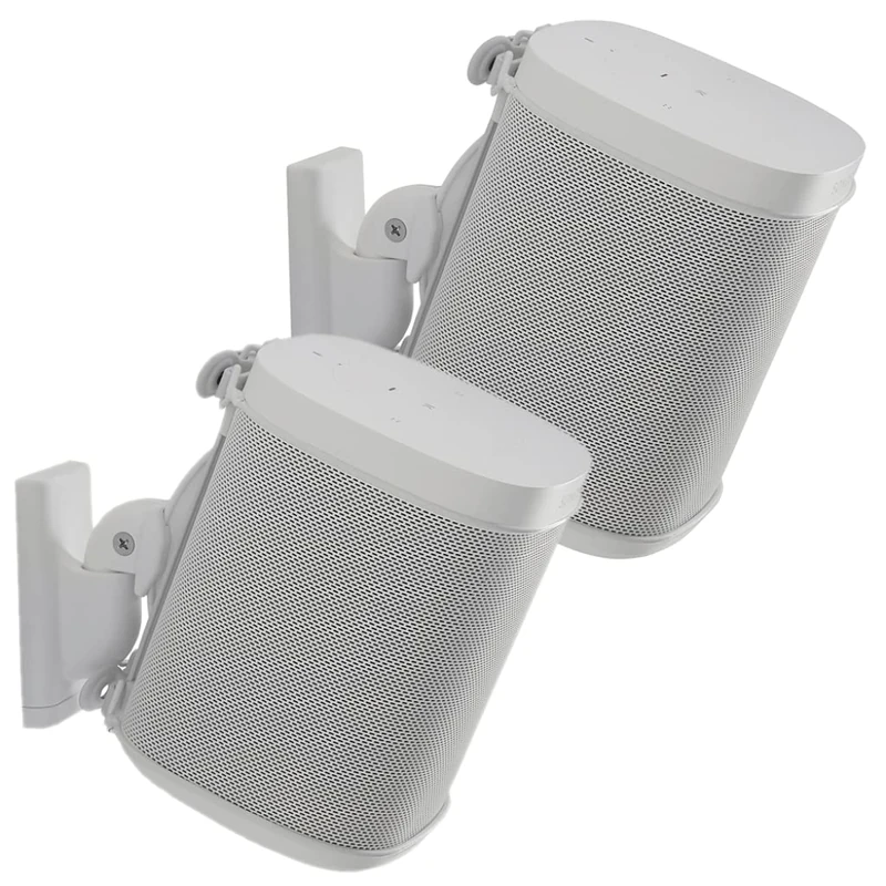 Sanus Adjustable Speaker Wall Mounts Designed For SONOS ONE, PLAY:1 & PLAY:3 - Pair (White)