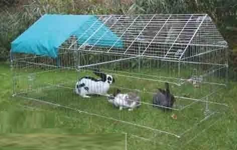 VivaPet Rabbit Chicken Hen Duck Puppy Cat Puppy Run with Pitched Roof, With Sun Protection Net Cover, (220CM x 103cm x 103cm)