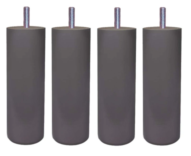 Margot Cylinder Set with 4 slatted Base feet, Wood, Grey-Taupe, Single