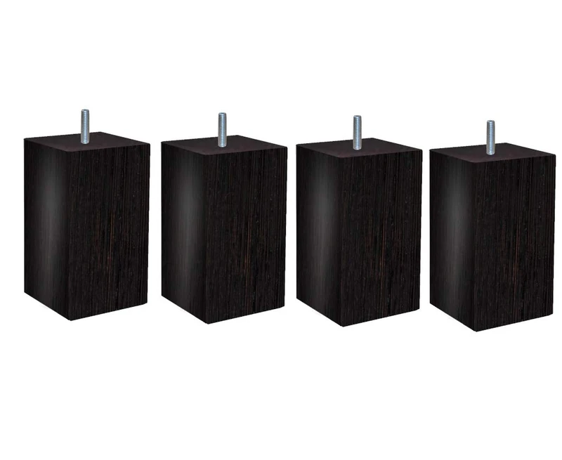 Margot Scandinavian Softness Pacha Slatted Bed Base, Set of 4, Wood, Wenge, 9 x 9 x 17 cm