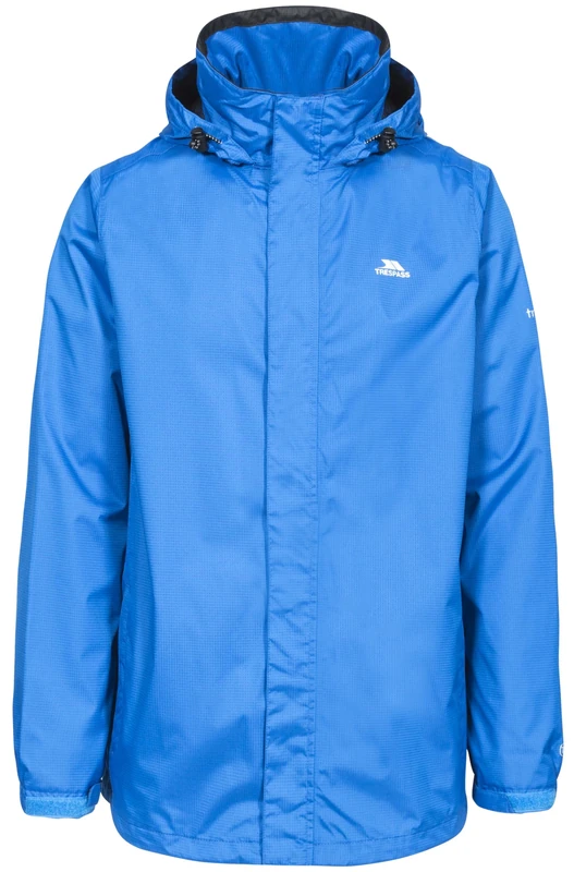 Trespass Mens Jacket Fraser II - Waterproof, Taped Seams, Adjustable Concealed Hood, Internal Zip Pocket, Drawcord Hem, 2 Lower Zip Pockets, Elasticated Cuffs