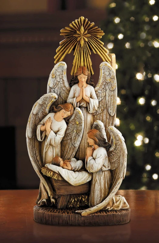 Avalon Gallery CBC Group Advent and Christmas Resin Figurine, 13-Inch, Angels in Adoration