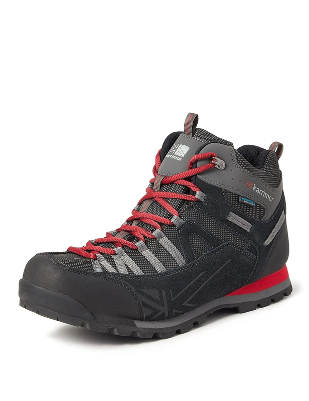 Karrimor Men's Spike Mid 3 Weathertite Low Rise Hiking Boots, Black Red, 11 UK