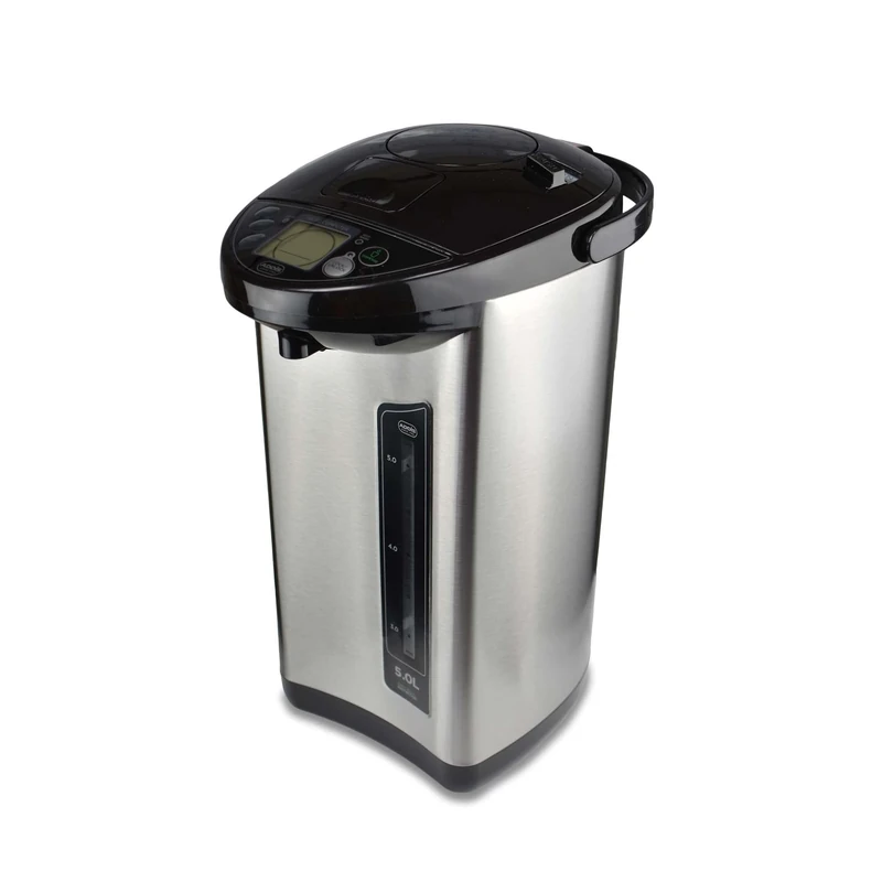 Addis Thermo Pot Instant Thermal Hot Water Boiler Dispenser, 5 Litre, Stainless Steel/Black - Image 1