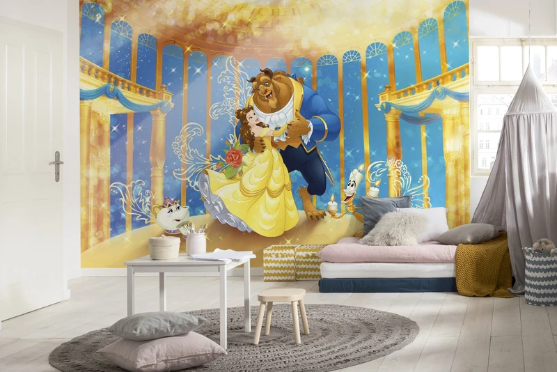 Komar 8 Paper 4022 Photo Wallpaper 368 x 254 cm Beauty and The Beast, Size (Width x Height), 8 Pieces, and Paste, Made in Germany, Bunt