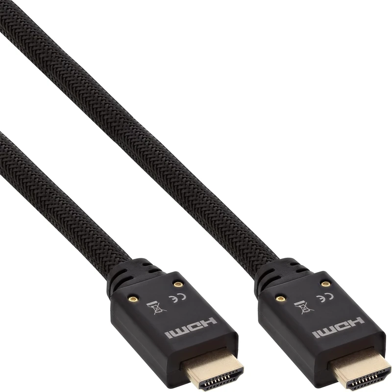 InLine Active Cable HDMI High Speed with Ethernet 4K2K Male to Male Black/Gold black/gold 10 m