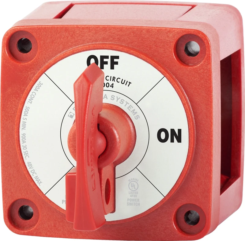 Blue Sea Systems 6004 m-Series Battery Switch ON/OFF Locking, Red