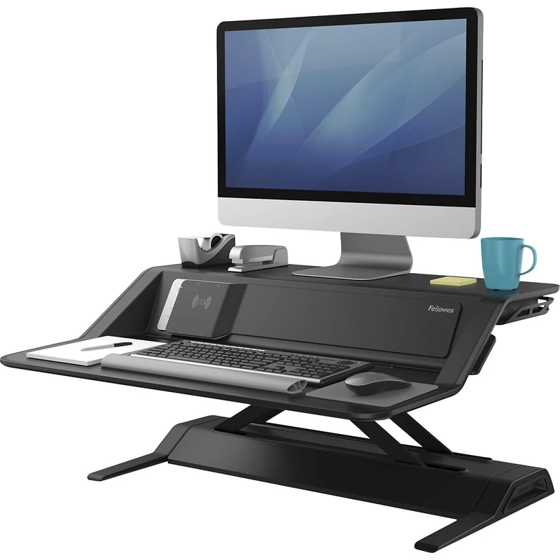 Fellowes Lotus DX Deluxe Height Adjustable Sit-Stand Workstation, Black, 8081001