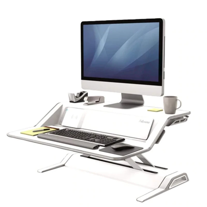 Fellowes Lotus DX Deluxe Height Adjustable Sit-Stand Workstation -White,8081101 - Image 1