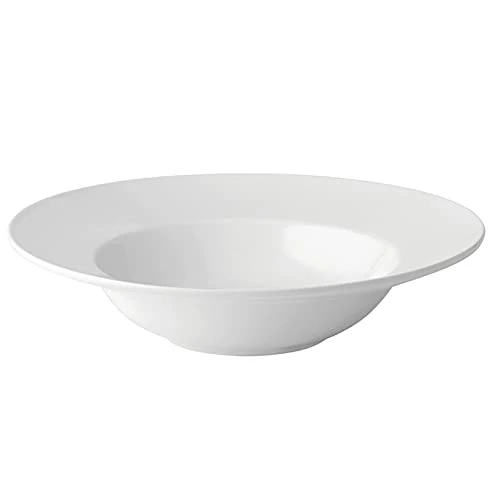 Utopia Anton Black Deep Winged Pasta Plate 12inch / 30cm - Case of 6 - White China Dishes