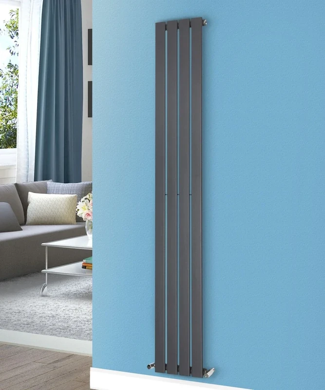 NRG Modern Anthracite Flat Single Panel Designer Radiator for Bathroom 1600mm x 272mm