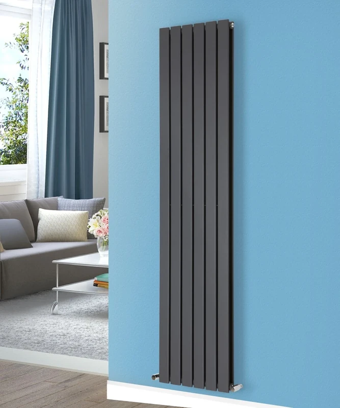 NRG Modern Anthracite Flat Double Panel Designer Radiator for Bathroom 1600mm x 408mm
