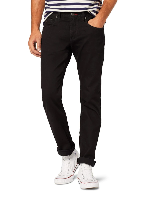 Tommy Hilfiger Men's Core Denton Straight Jean Jeans, Black (Clean 919), W30/L32