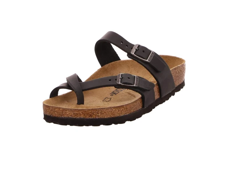 Birkenstock MAYARI Greased leather, Women's Flip Flops, Black (Noir Noir), 3.5 UK (36 EU)