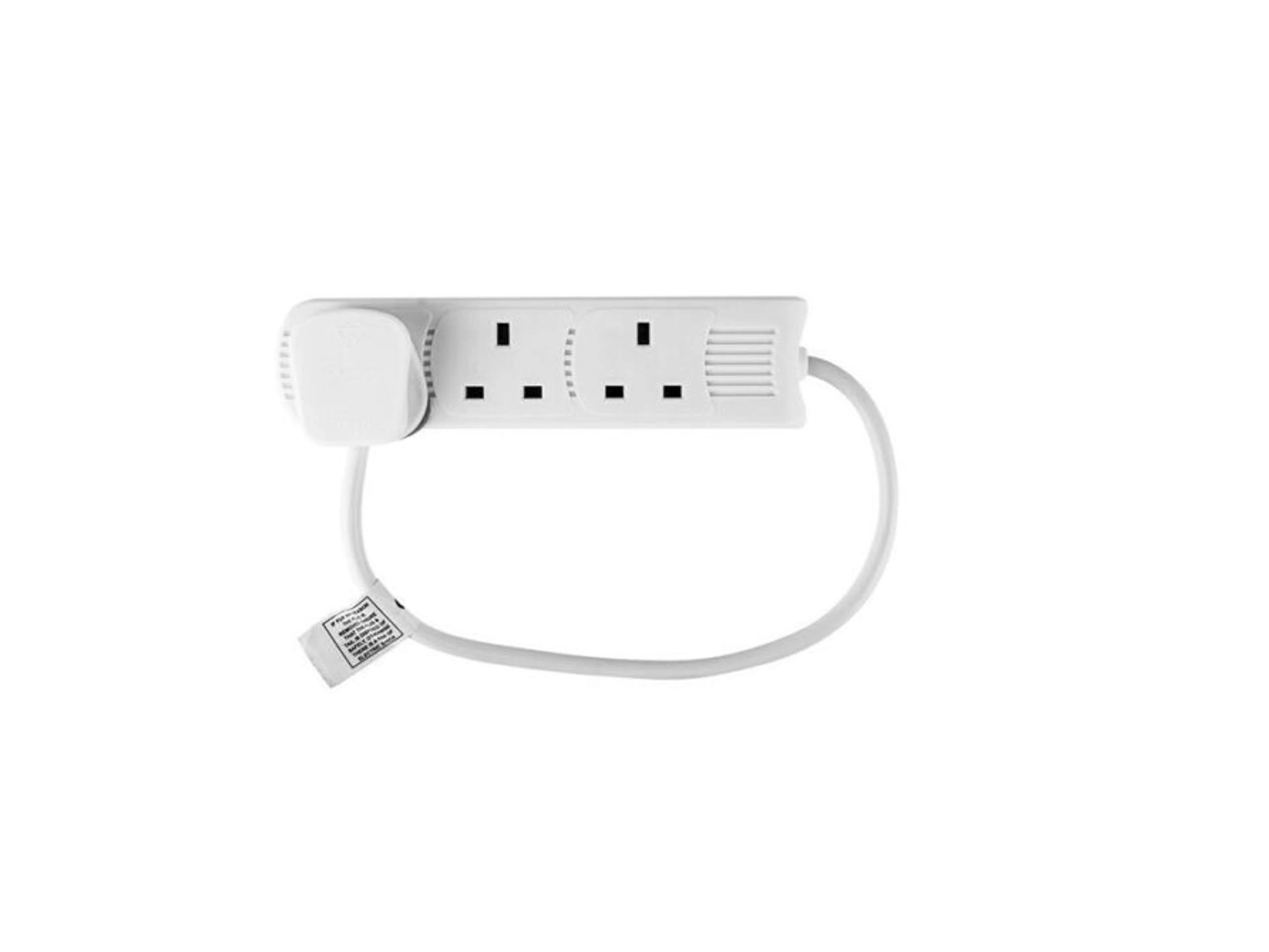 STATUS 3 Socket Extension Lead, 0.5m Compact Cable 13A Power Strip for Desks and TV Units, White (3WS0.5M20)