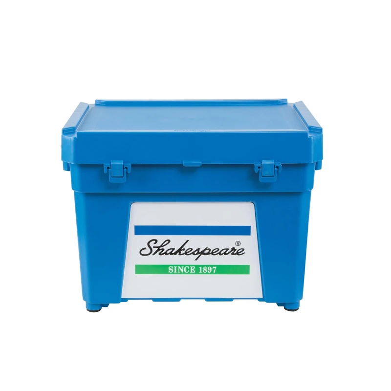 Shakespeare Seat Box One Size, Storage Box, Tackle Management, Strong Water Resistant Large Fishing Tackle Storage - Twin Locking Latch, Extra Deep Lid - For Saltwater and Freshwater Unisex, Blue