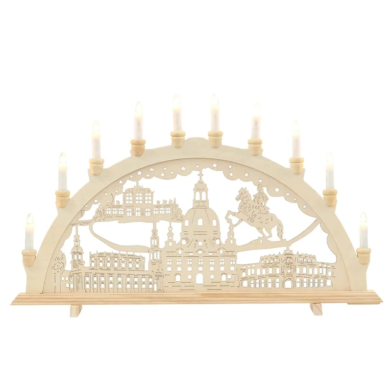 Dekohelden24 Candle Arch, Motif, L x W x H Approx. 71 x 4 x 40 cm, Dresden 10-Bulb, 40 cm - Image 1