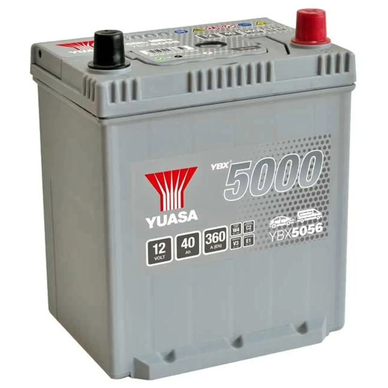 Yuasa YBX5056 12V 40Ah 360CCA Silver Maintenance Free High Performance Car Battery