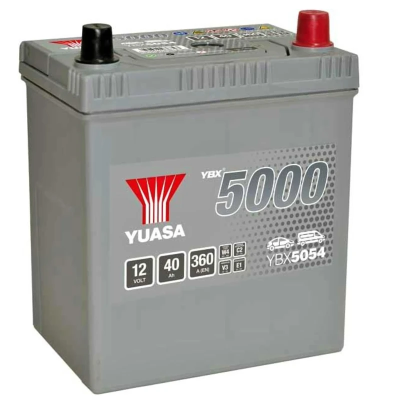 Yuasa YBX5054 12V 40Ah 340CCA Silver Maintenance Free High Performance Car Battery