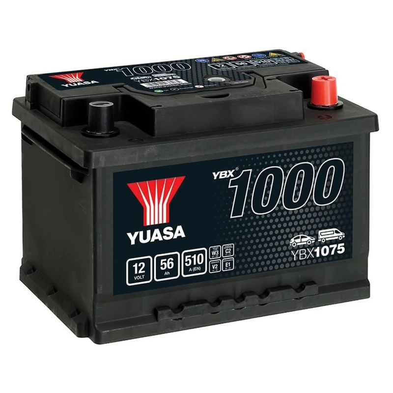 Yuasa YBX1075 12V 54Ah 470CCA Sealed Maintenance Free High Performance Car Battery