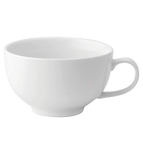 Utopia Anton Black Continental Bowl Cup 12oz / 340ml - Case of 6 - White Fine China Bowl Cups