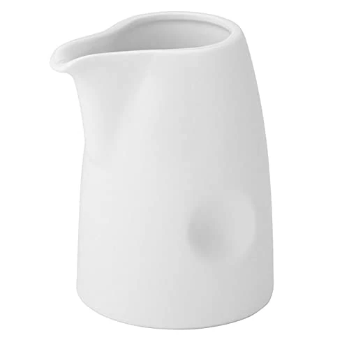 Utopia Anton Black Pinched Milk Jug 5oz / 140ml - Case of 6 - White Fine China Milk Jugs