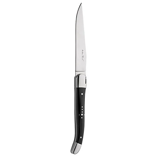 Utopia Laguoile Steak Collection, F10672-000000-B01012, Laguiole Black Handled Steak Knife (Box of 12)