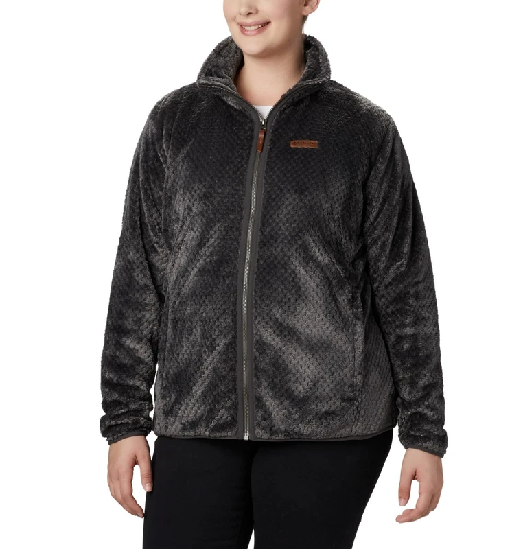 Columbia Women's Fire Side Ii Sherpa Full Zip Fleece FZ, Shark, 2X