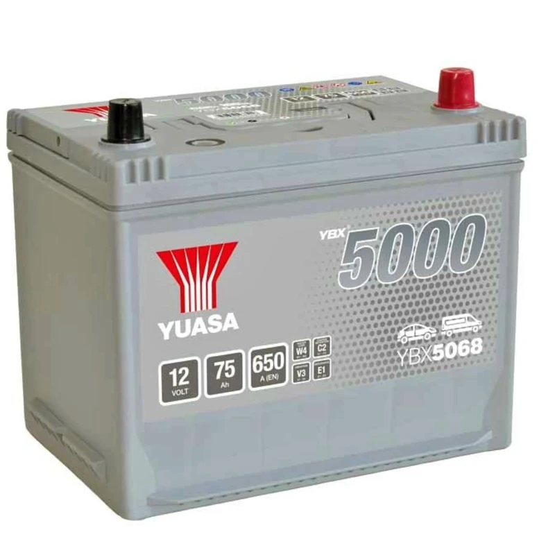 Yuasa YBX5068 12V 75Ah 640CCA Silver Sealed Maintenance Free High Performance Battery