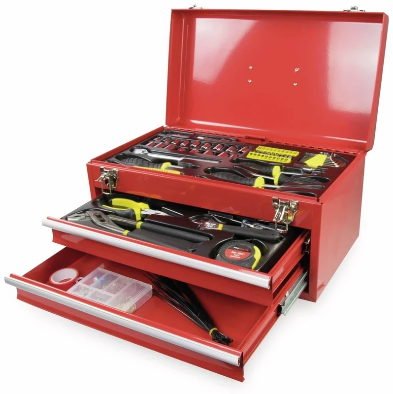 Kinzo 871125203413 Tool Box, Red, 43 x 24 x 23 cm - Image 1