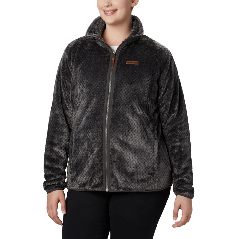 Columbia Women's Fire Side 2 Sherpa Full Zip Full Zip Fleece Jacket, Shark x Spring 24, Size XL