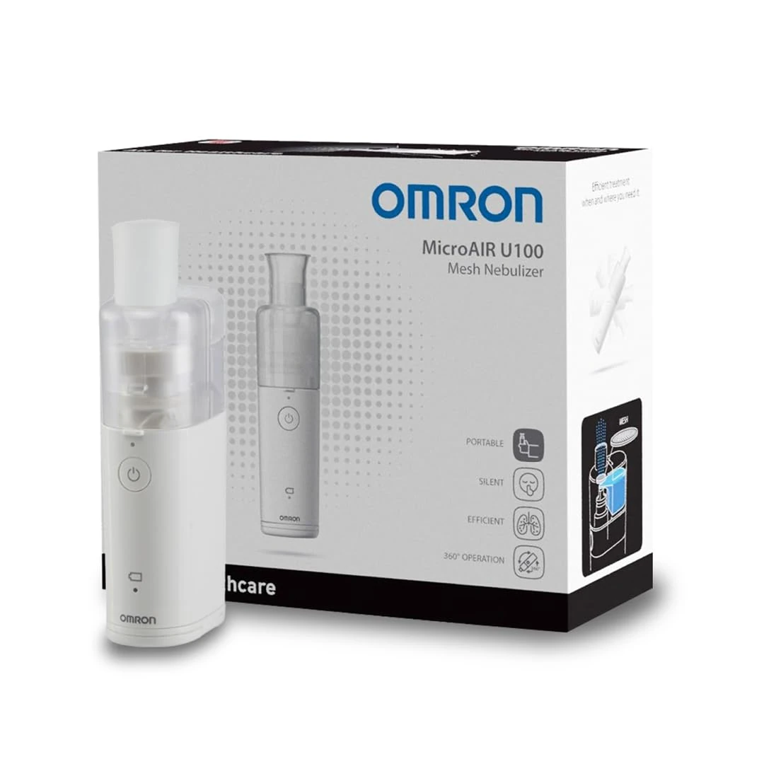 OMRON MicroAir U100 Portable Nebuliser – Compact, Silent Nebuliser Machine for Adults, Effective for Respiratory Conditions from Cold to Asthma