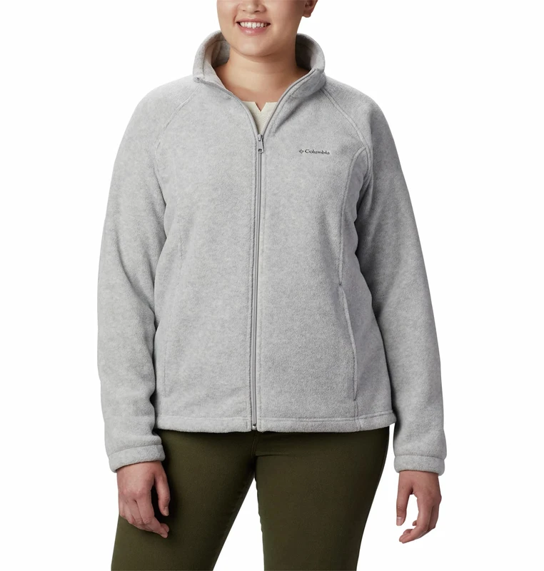 Columbia Women's Benton Springs Full Zip Fleece Jacket, Cirrus Grey Heather, 2X