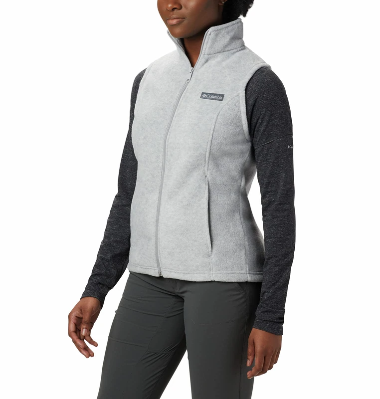 Columbia Women's Benton Springs Full Zip Fleece Jacket, Cirrus Grey Heather, Large Petite