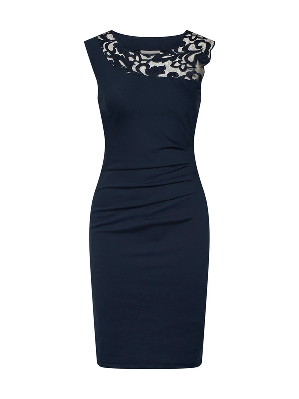 Kaffe Women's Women's Coctail Dress Sleeveless Slim Fit with Floral Lace Cocktail Dress, Navy, 40 - Image 1