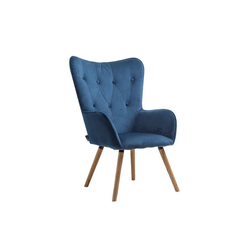 Birlea Willow Chair, Fabric, Midnight Blue Velvet