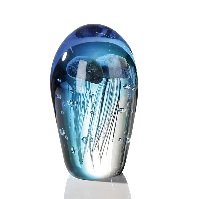 Casablanca - Decorative sculpture, paperweight made of glass - jellyfish - mouth-blown - height 20 cm - weight approx. 3.5 kg